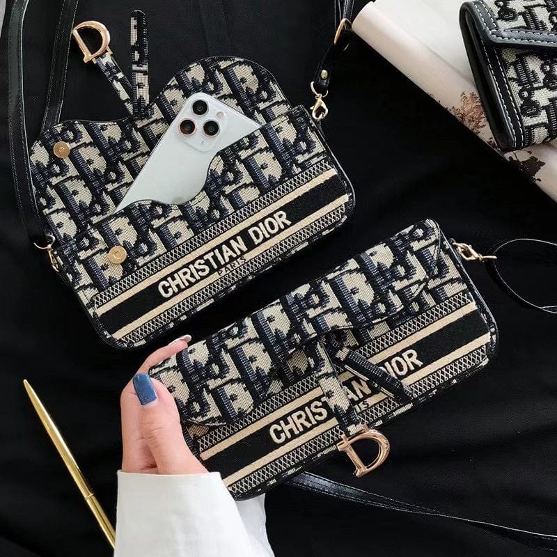 HypedEffects Luxury Christian Dior Leather Phone Bag For Mobile Phones