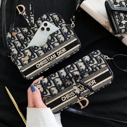 HypedEffects Luxury Christian Dior Leather Phone Bag For Mobile Phones