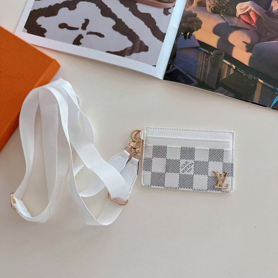 HypedEffects Monogram Lanyard Card Holder ID Wallet with Strap