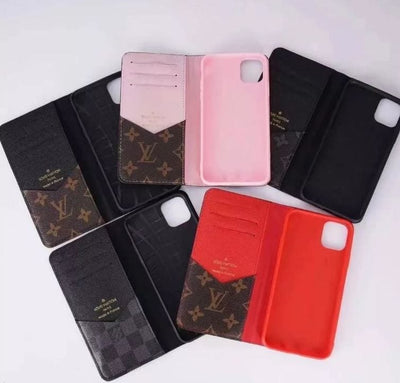 HypedEffects New Leather louis vuitton and gucci Folio Cases for iPhone 15