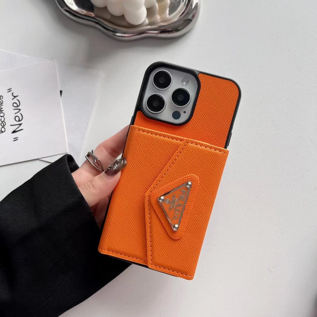 HypedEffects Prada-Inspired Designer iPhone Case with Card Holder – Available for iPhone 13 to iPhone 17