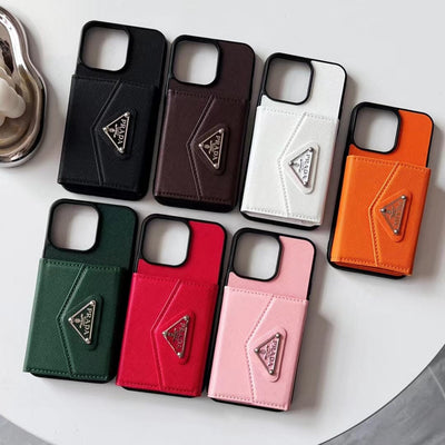 HypedEffects Prada-Inspired Designer iPhone Case with Card Holder – Available for iPhone 13 to iPhone 17