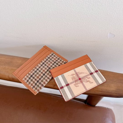 HypedEffects Vintage Check Pattern Slim Burberry Cardholder Wallet