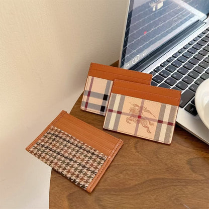 HypedEffects Vintage Check Pattern Slim Burberry Cardholder Wallet