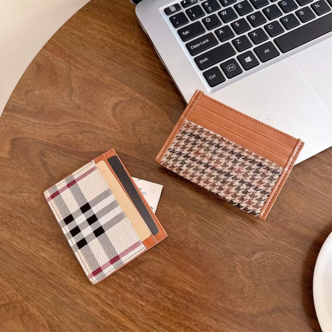 HypedEffects Vintage Check Pattern Slim Burberry Cardholder Wallet