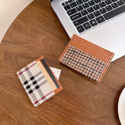 HypedEffects Vintage Check Pattern Slim Burberry Cardholder Wallet