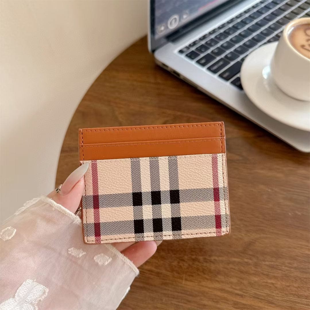 HypedEffects Vintage Check Pattern Slim Burberry Cardholder Wallet