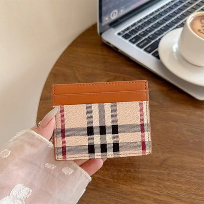HypedEffects Vintage Check Pattern Slim Burberry Cardholder Wallet