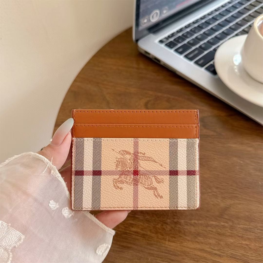 HypedEffects Vintage Check Pattern Slim Burberry Cardholder Wallet