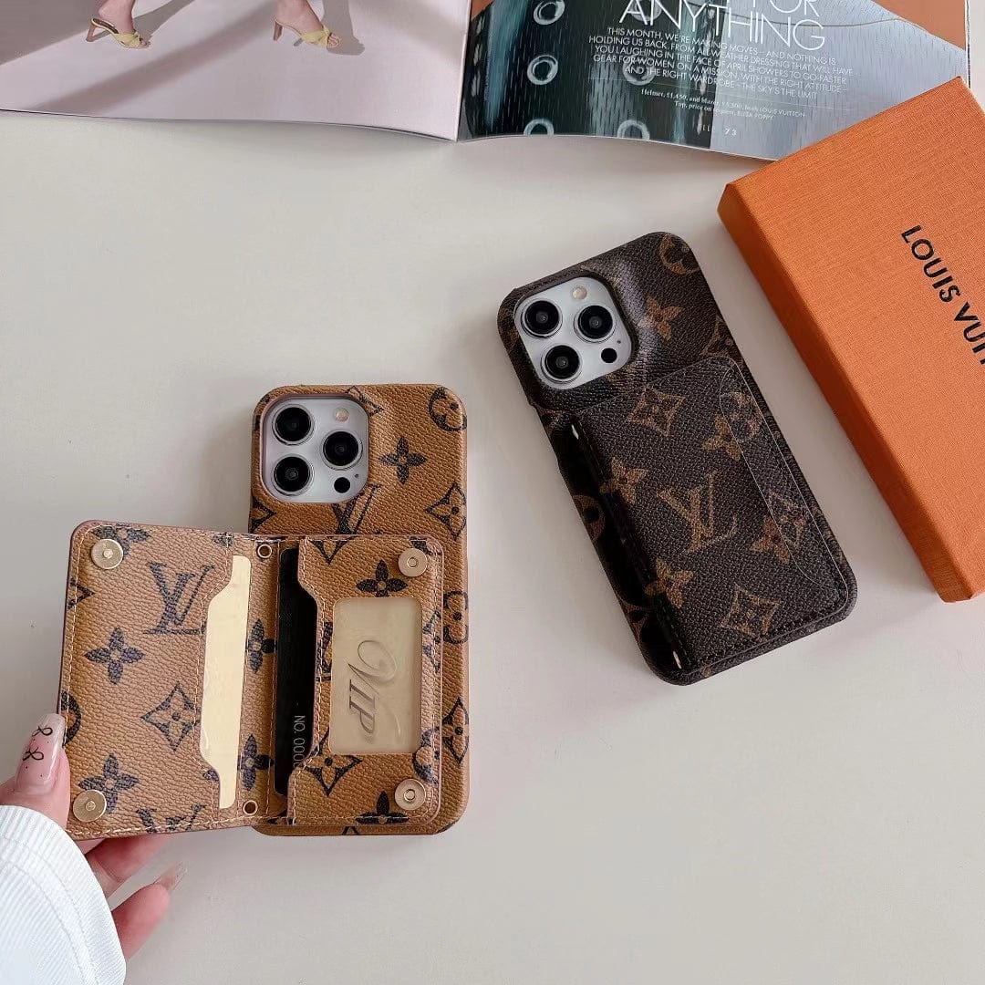 Tunde Store Classic Louis Vuitton iPhone 15 Case with Integrated Wallet