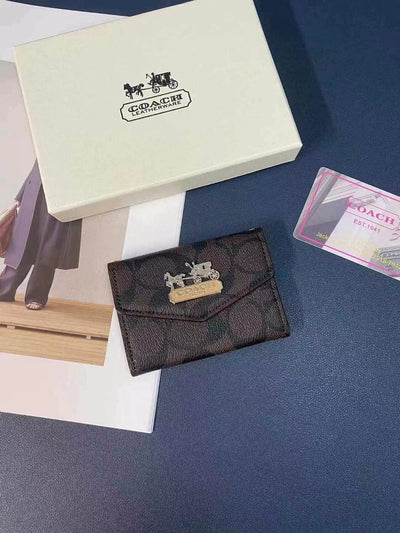 Tunde Store Coach Signature Card Holder Wallet with Horse and Carriage Logo