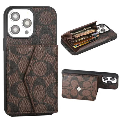 Tunde Store Coach Signature iPhone Case with Card Holder – Available for iPhone 11 to iPhone 16