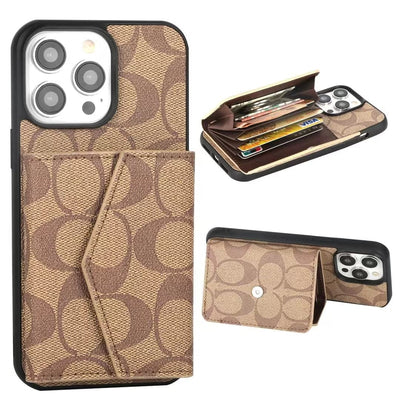 Tunde Store Coach Signature iPhone Case with Card Holder – Available for iPhone 11 to iPhone 16