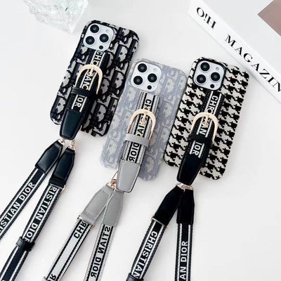 Tunde Store Dior Designer Strap iPhone Cases with Adjustable Lanyard