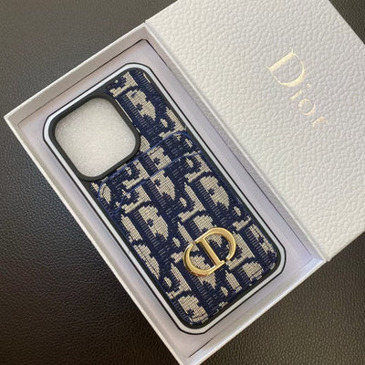 Tunde Store Dior Monogram iPhone Cases with Gold "CD" Logo and Card Holder - Signature Series