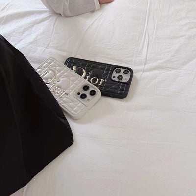 Tunde Store Dior Quilted Leather iPhone Cases with Embossed Logo