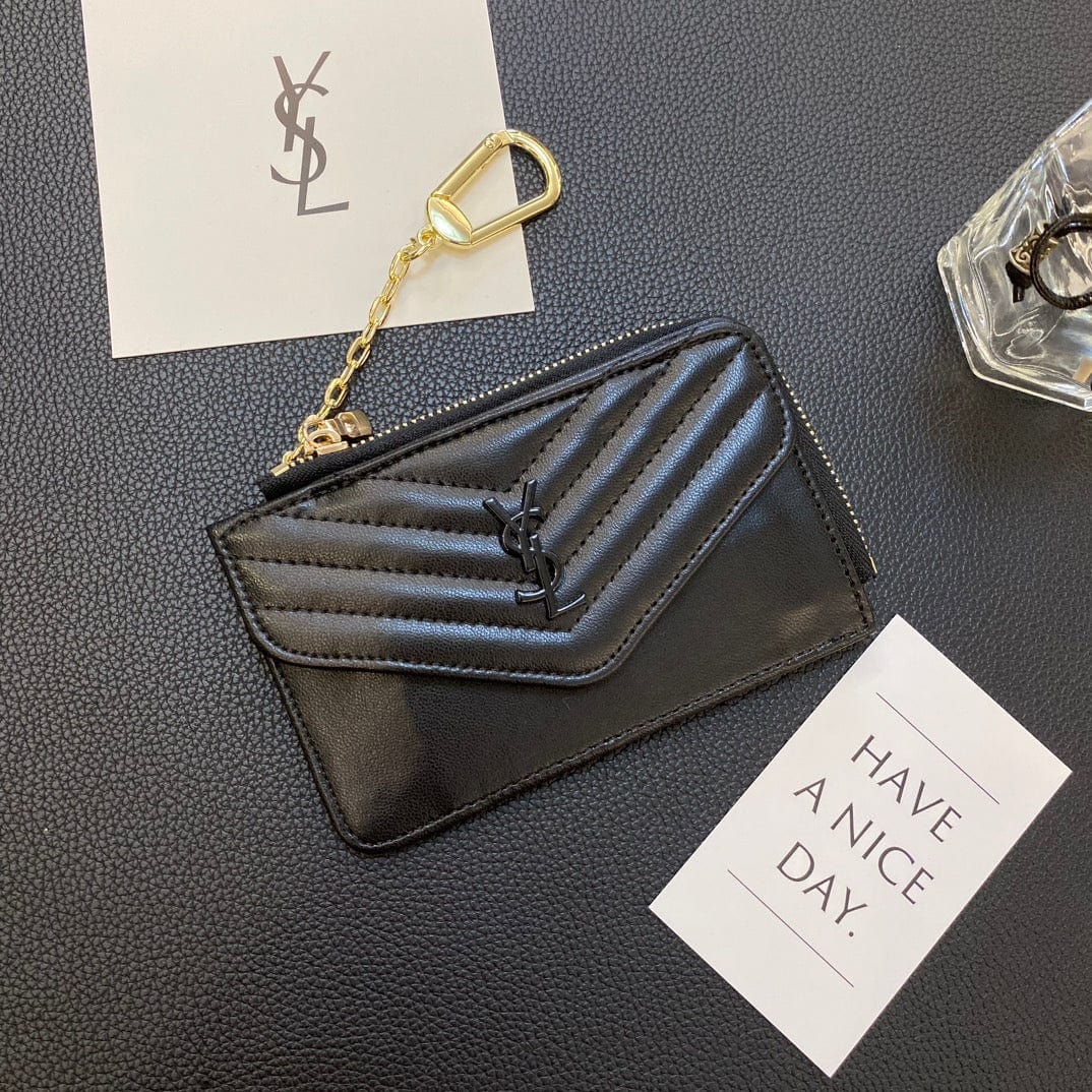 Tunde Store Fashioned YSL Card Holder Wallet with keychain holder