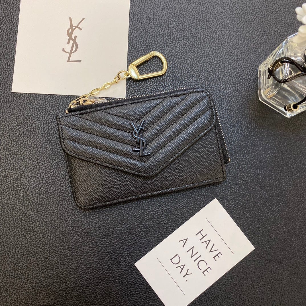 Tunde Store Fashioned YSL Card Holder Wallet with keychain holder
