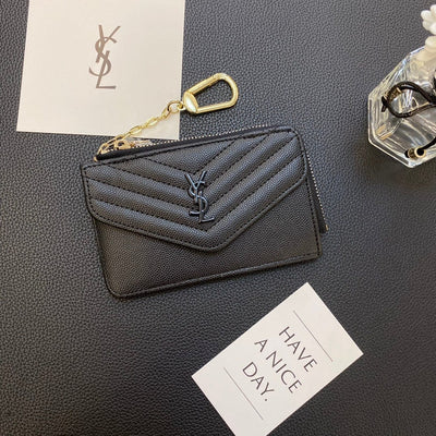 Tunde Store Fashioned YSL Card Holder Wallet with keychain holder