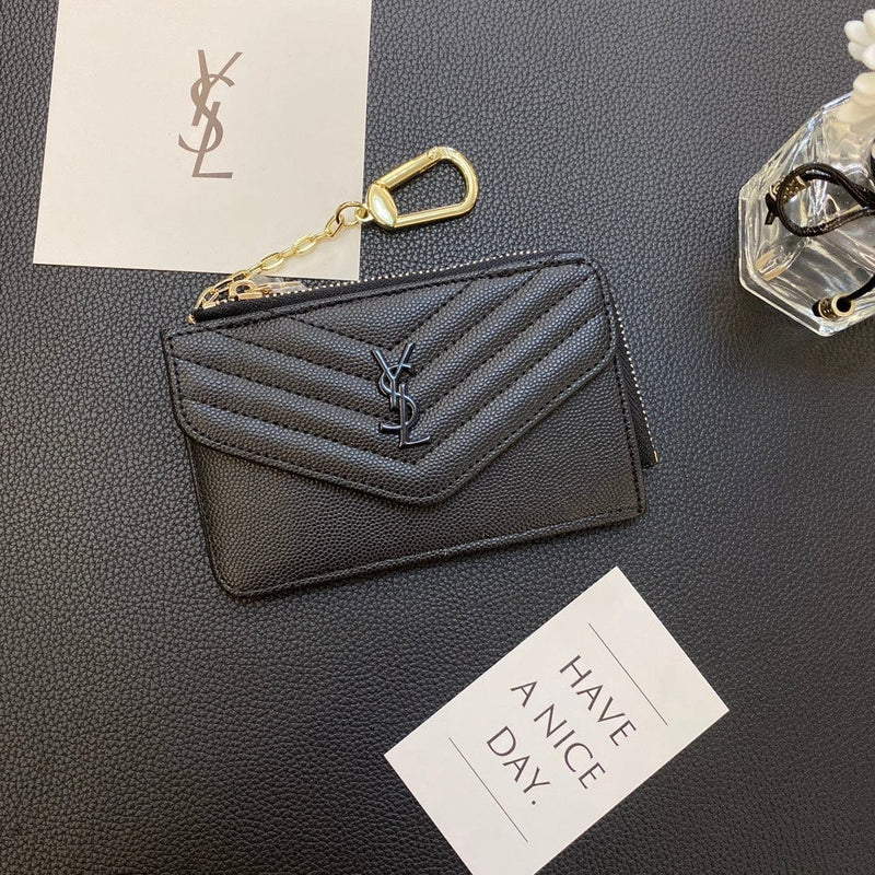 Tunde Store Fashioned YSL Card Holder Wallet with keychain holder