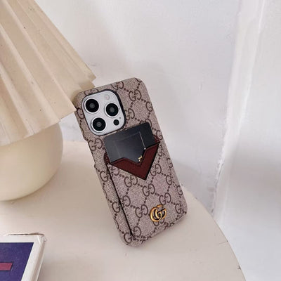 Tunde Store Gucci GG Canvas Cardholder Leather iPhone Case