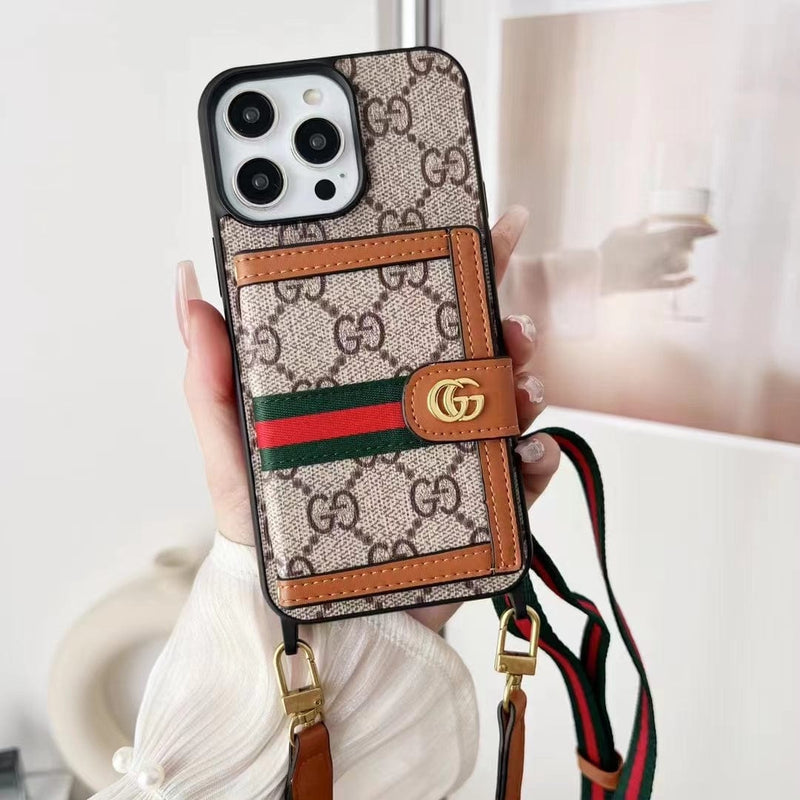 Tunde Store Gucci iPhone 15 Case with Wrist Strap