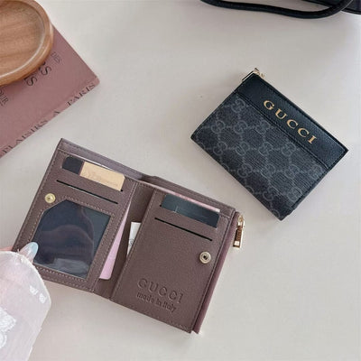 Tunde Store Gucci Monogram Zip Wallet with Gold Logo – Bifold Design