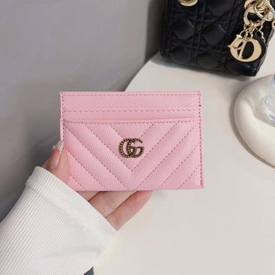 Tunde Store Gucci Quilted Leather Card Holders Wallet with Double G Logo - Set of Six
