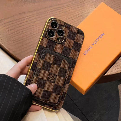 Tunde Store iPhone 12 - 15 Pro Max Leather Case With Card Holder Pocket