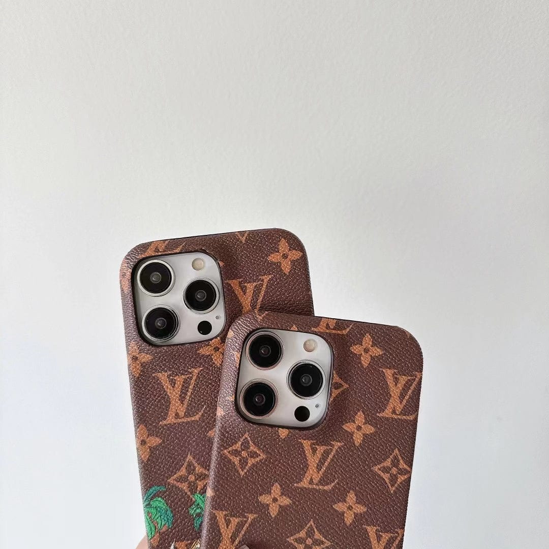 Tunde Store iPhone 12 - 15 Pro Max Luxury Leather Phone Case  With Phone Protective Cover