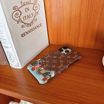 Tunde Store iPhone 12 - 15 Pro Max Luxury Leather Phone Case  With Phone Protective Cover