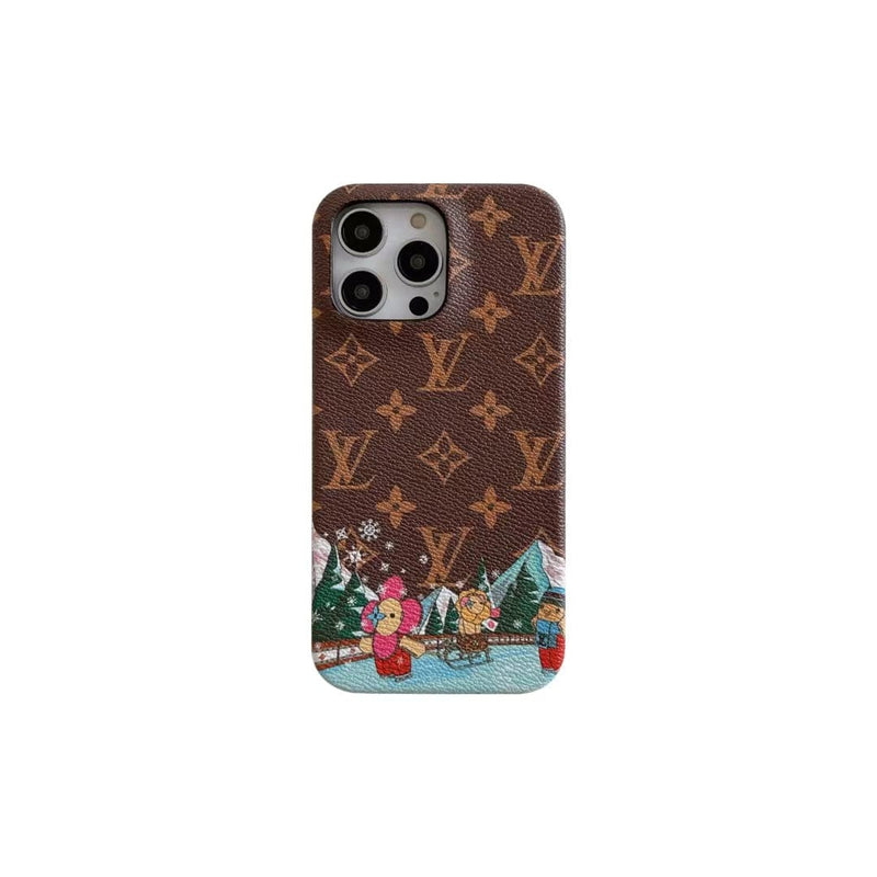 Tunde Store iPhone 12 - 15 Pro Max Luxury Leather Phone Case  With Phone Protective Cover