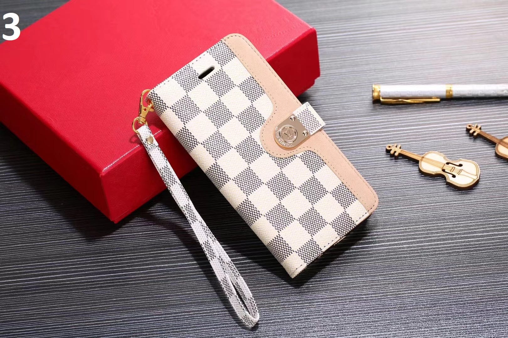 Tunde Store Leather Folio Louis Vuitton Phone Cases for iPhone 13 | iPhone 14 | iPhone 15