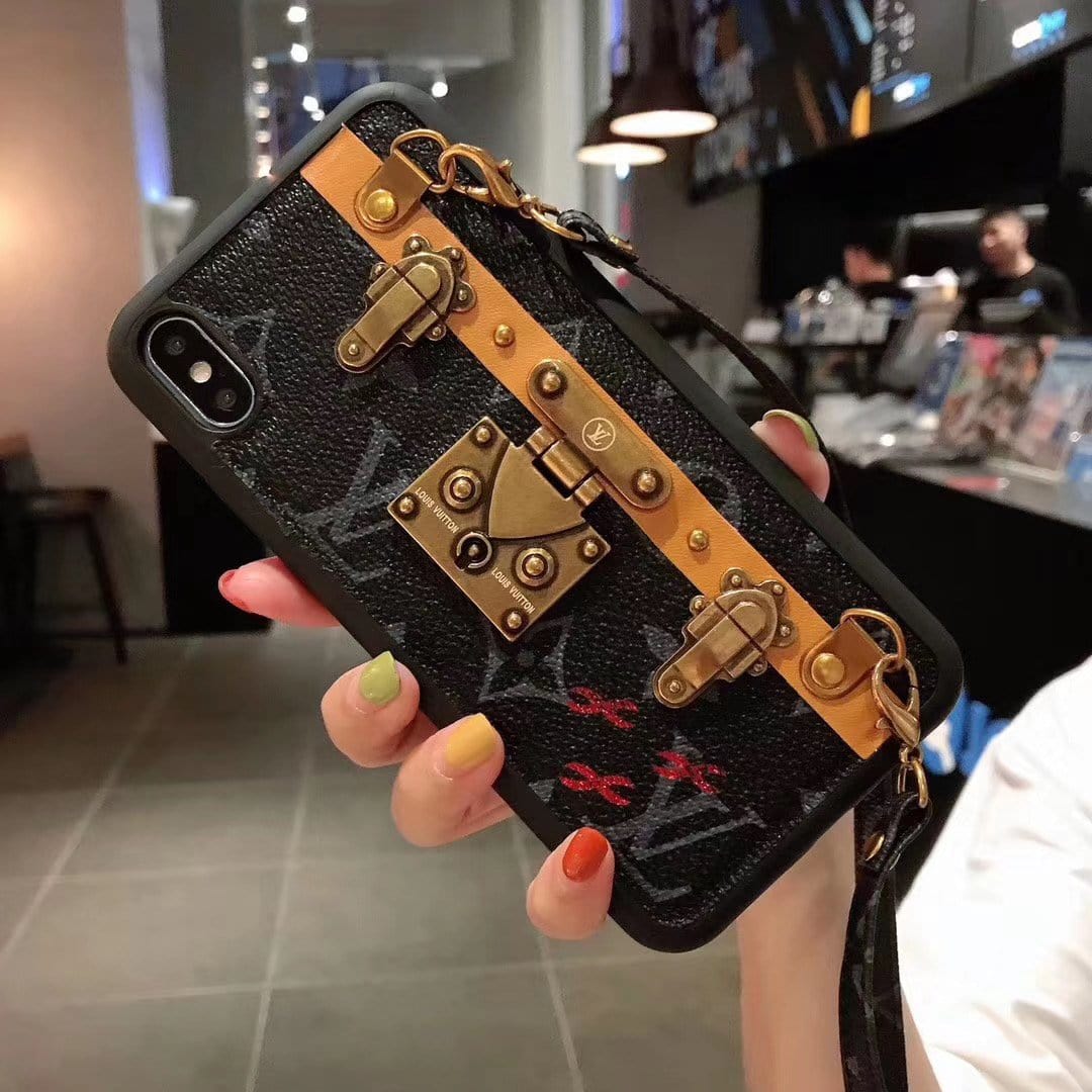 Tunde Store Leather Louis Vuitton iphone Case with straps