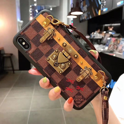 Tunde Store Leather Louis Vuitton iphone Case with straps