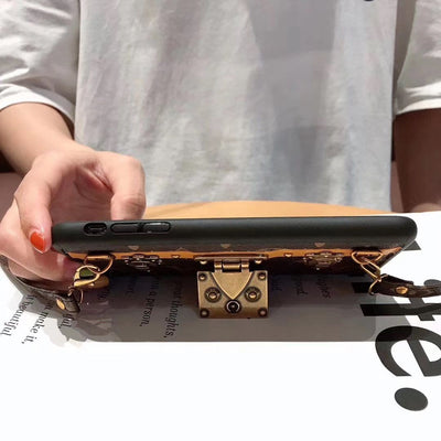 Tunde Store Leather Louis Vuitton iphone Case with straps