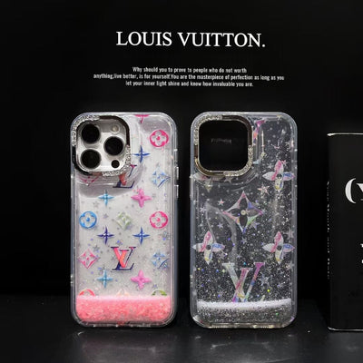 Tunde Store Louis Vuitton Glitter Sparkle Monogram iPhone Case with Rhinestone Camera Ring