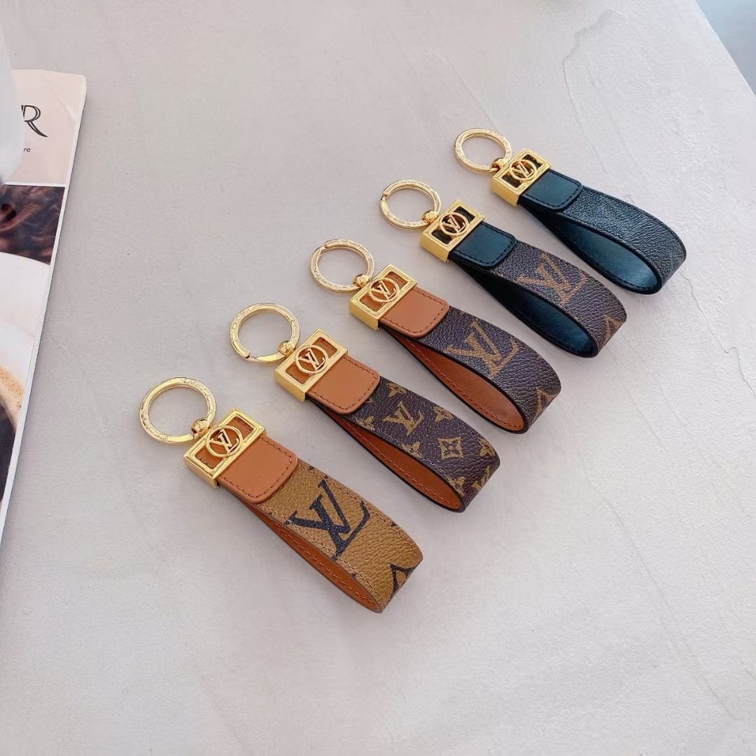 Tunde Store Louis Vuitton Monogram and Leather Key Holders with Gold Hardware | LV Keychain