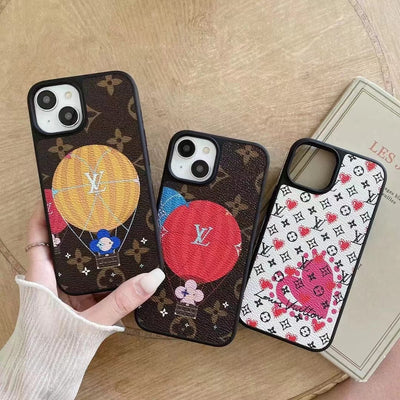 Tunde Store Louis Vuitton Monogram Hot Air Balloon and Heart Print iPhone Cases