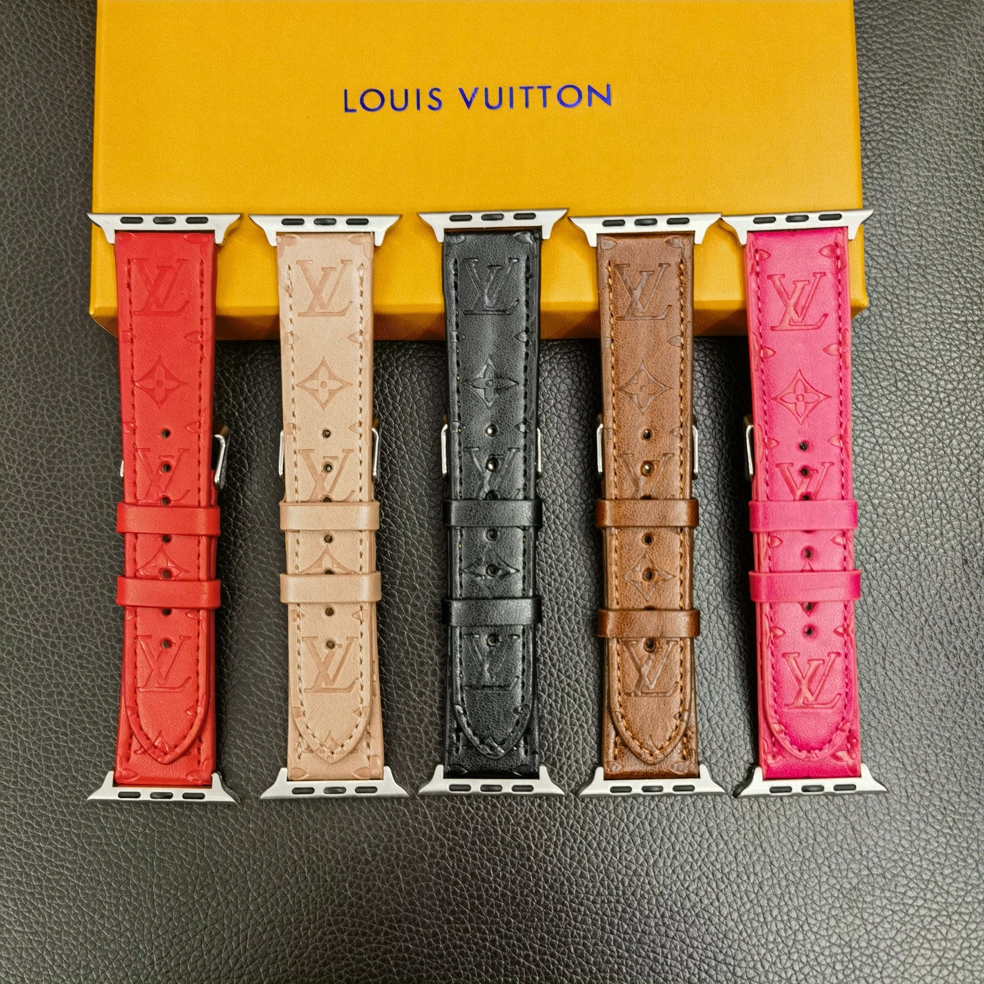 Tunde Store Louis Vuitton Textured Leather Watch Band 38/40/41/42/44/45/49 mm