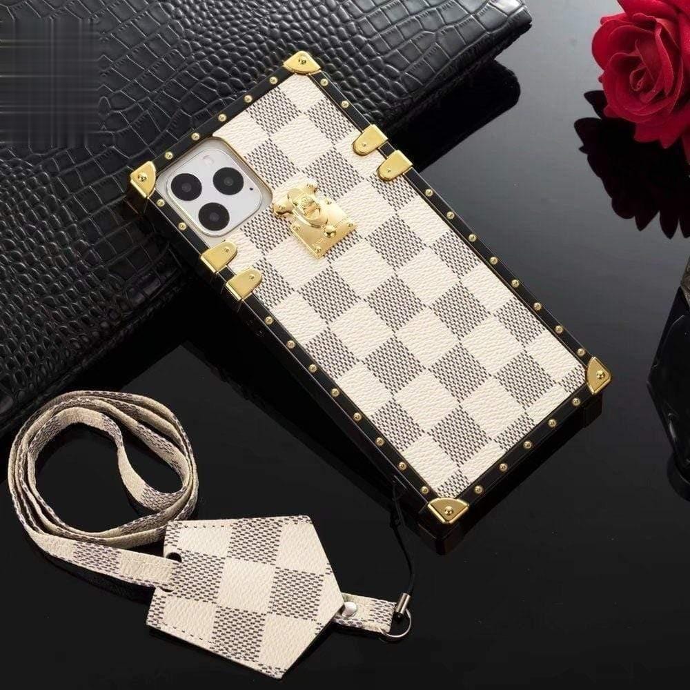 Tunde Store Louis Vuitton Trunk-Style Monogram iPhone 15 Cases with Gold Hardware