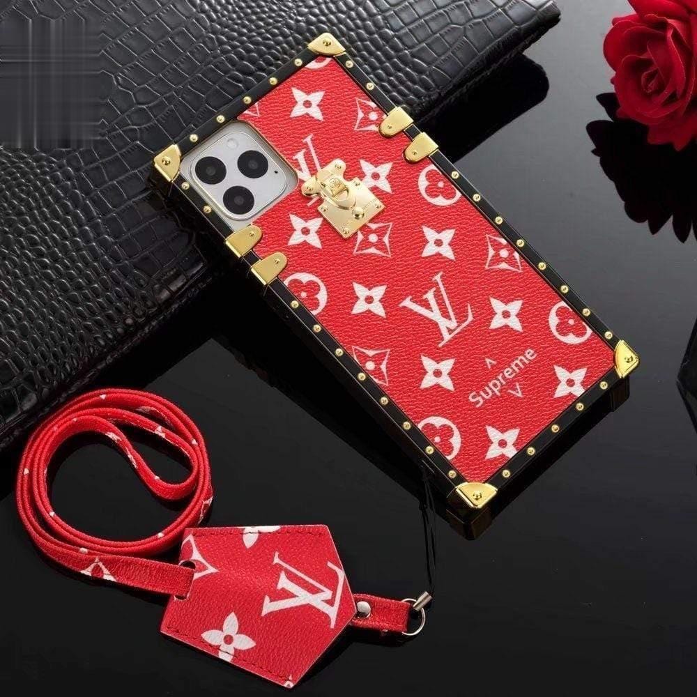 Tunde Store Louis Vuitton Trunk-Style Monogram iPhone 15 Cases with Gold Hardware