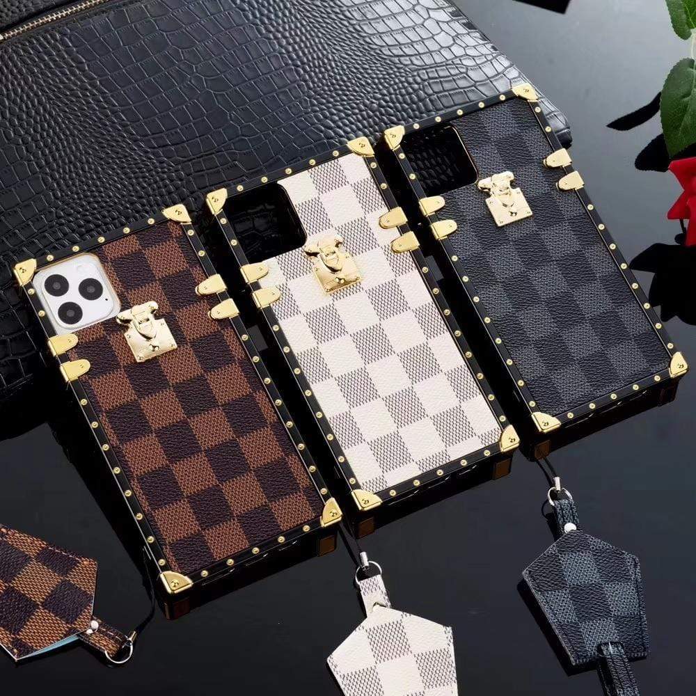 Tunde Store Louis Vuitton Trunk-Style Monogram iPhone 15 Cases with Gold Hardware