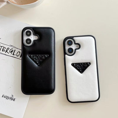 Tunde Store Prada Leather iPhone Case Black And White