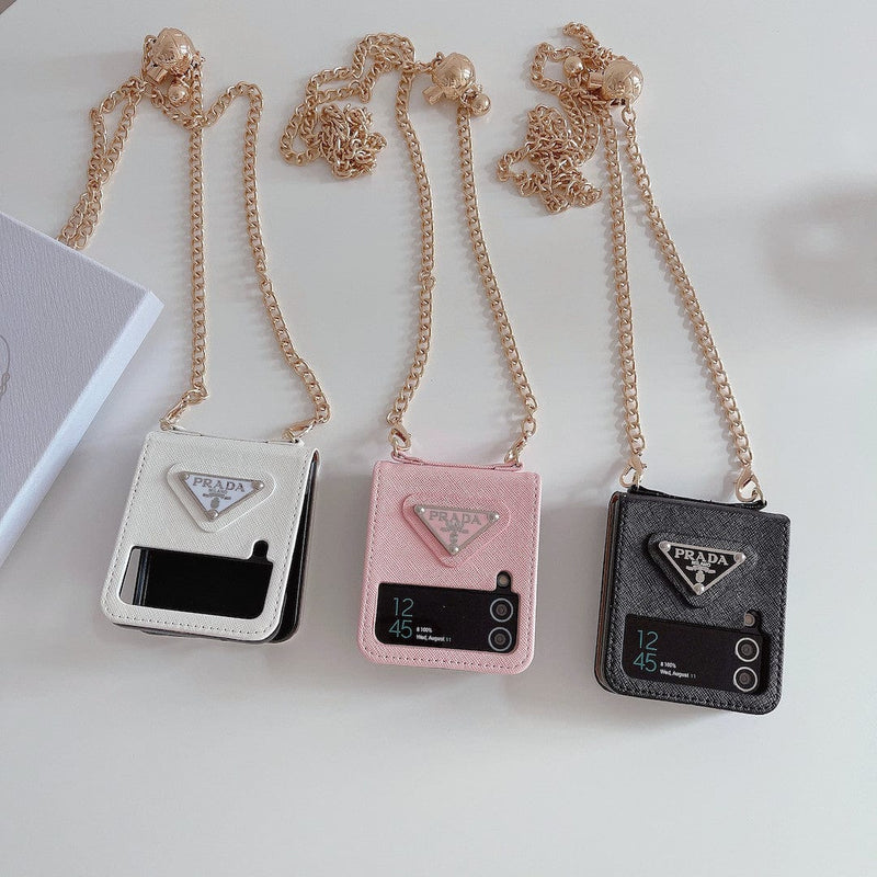 Tunde Store Prada Z Flip/Z Fold Phone Cases with Detachable Strap
