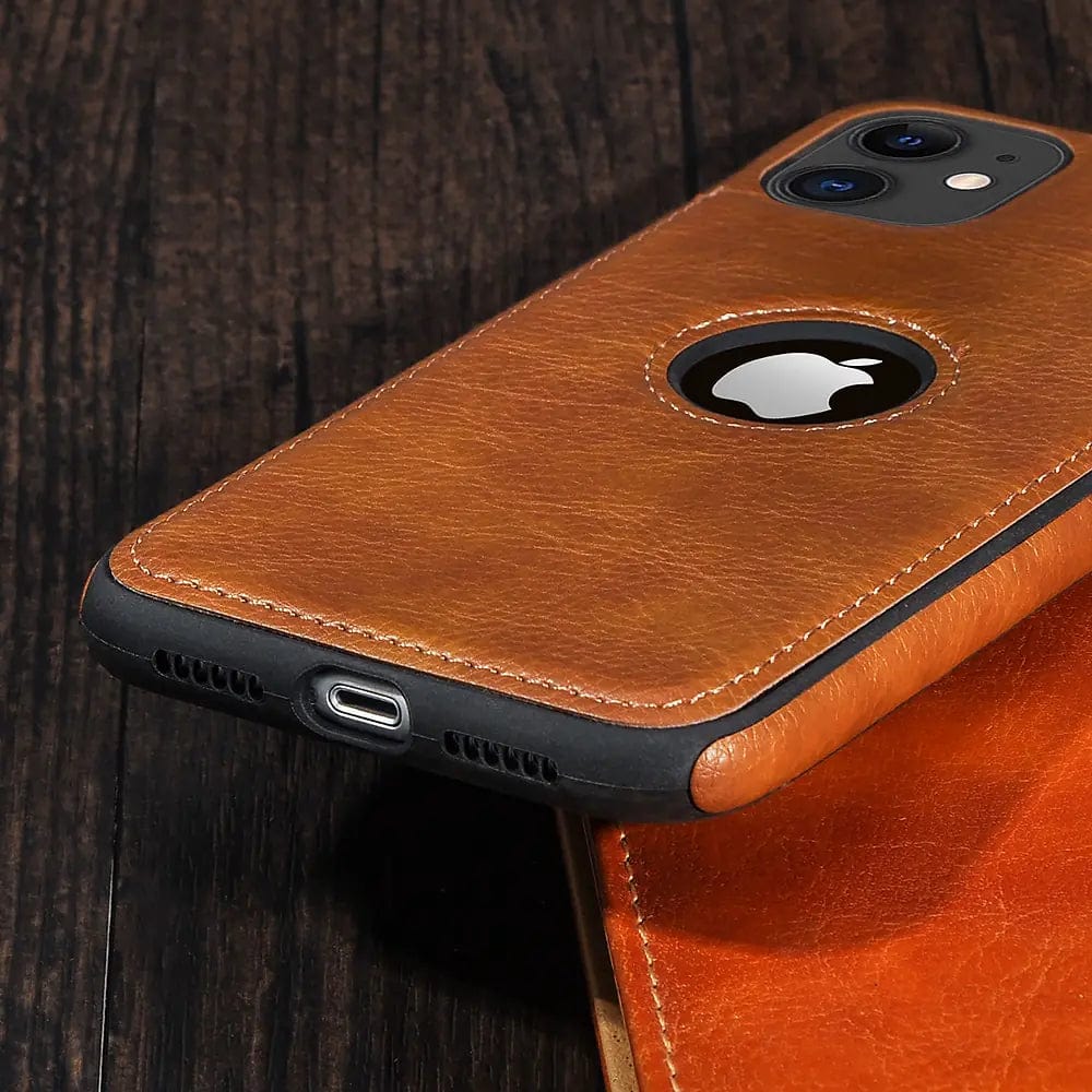 Tunde Store Solid Color PU Leather Phone Case For iPhones