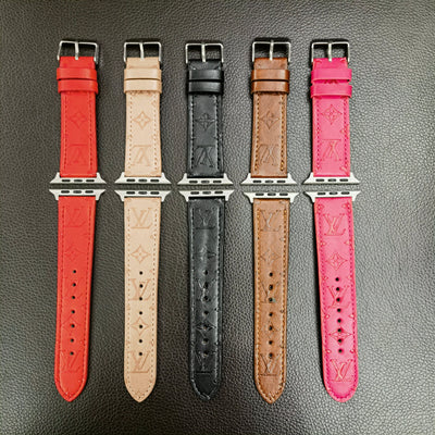 Tunde Store Textured Leather Louis Vuitton Watch Band 38/40/41/42/44/45/49 mm
